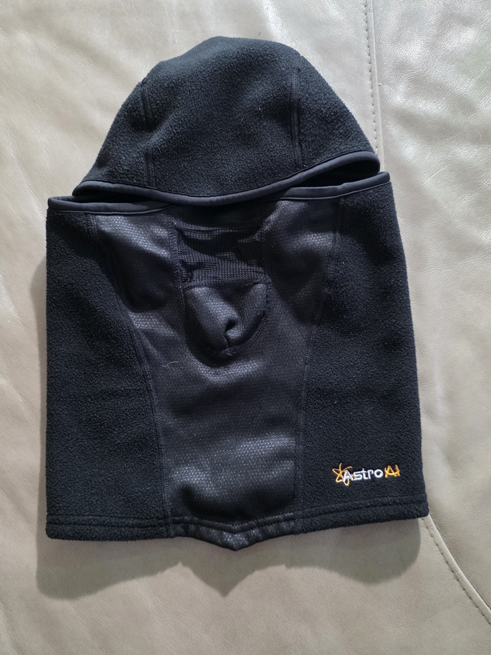 Astr Black Fleece Balaclava with Yellow Logo Size M